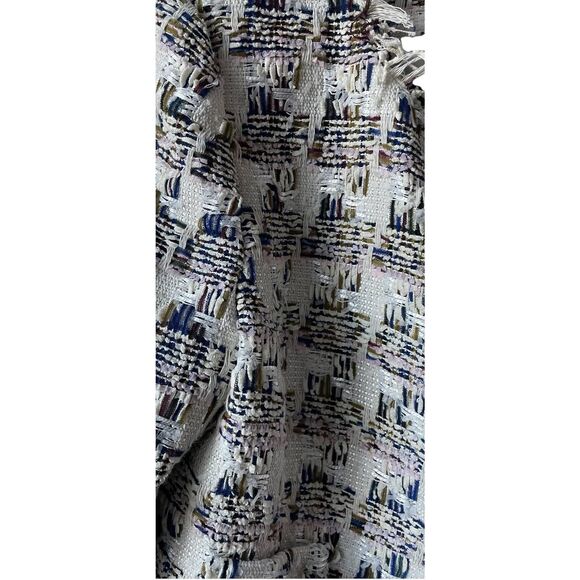 $795 NEW L'AGENCE Women's Angelina Ivory Multi Tweed Plaid Jacket Blazer Size 10 - Picture 7 of 9